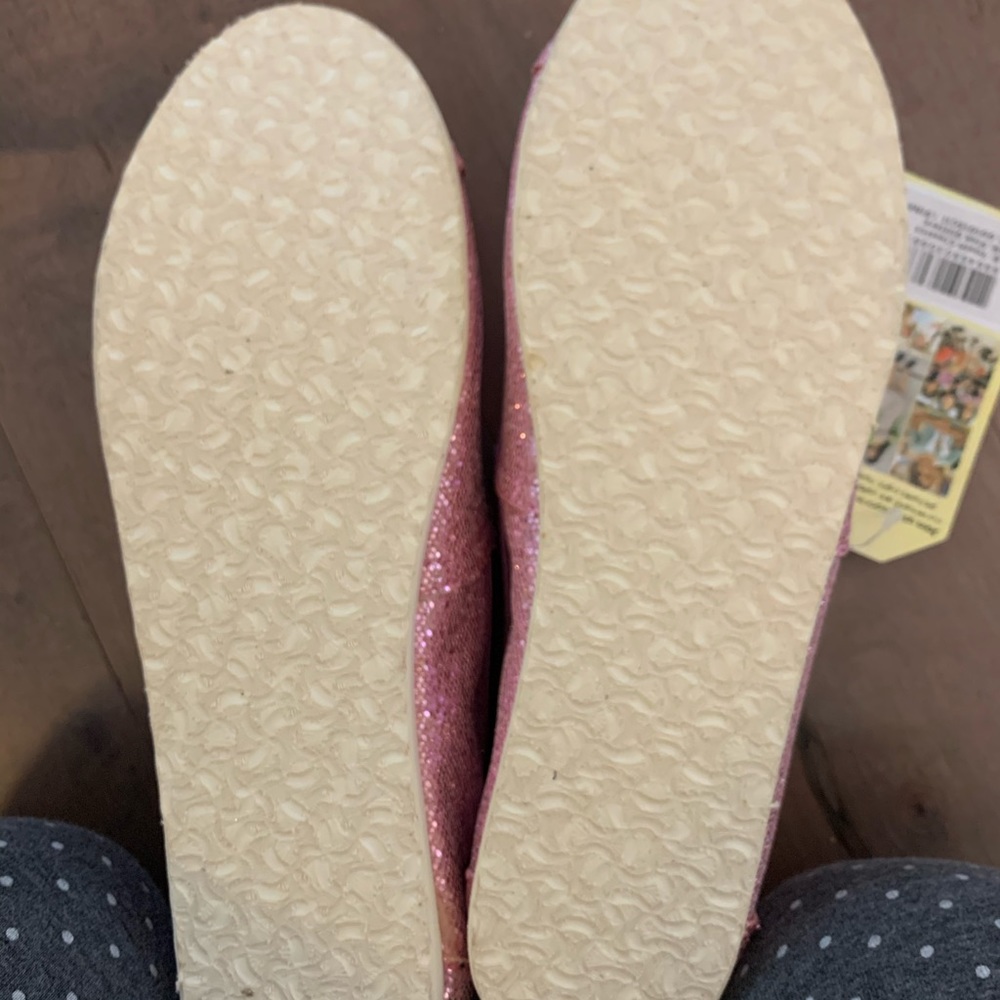 TOMS Pink glitter shoes